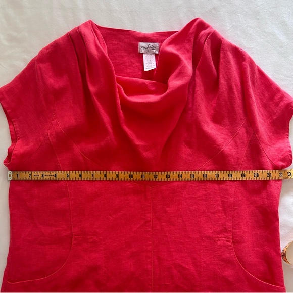 MOSAIC USA | Linen COWL NECK POCKET Shift Dress | Size Medium - Picture 9 of 13